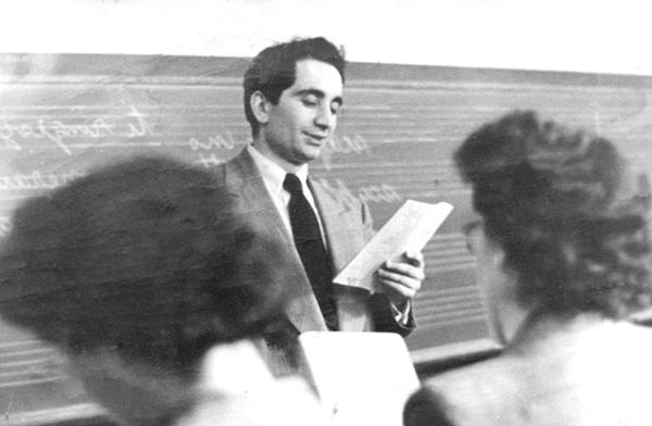 man teaching class